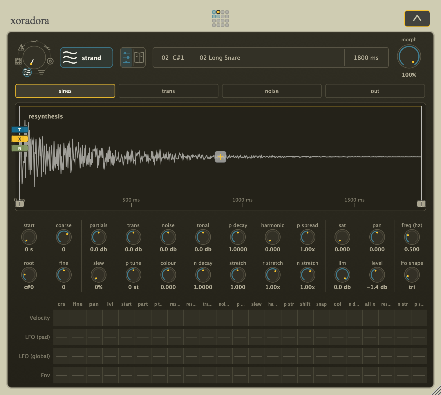 Xoradora Strand Compact view with its component levels highlighted.